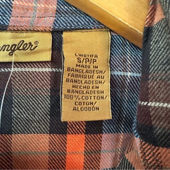 NWT Wrangler Plaid Pearl Snap Button Down Shirt Western Country - Picture 5 of 7